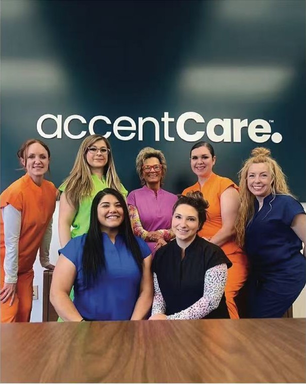 Healthcare team wearing colorful Zavat&eacute; scrubs
